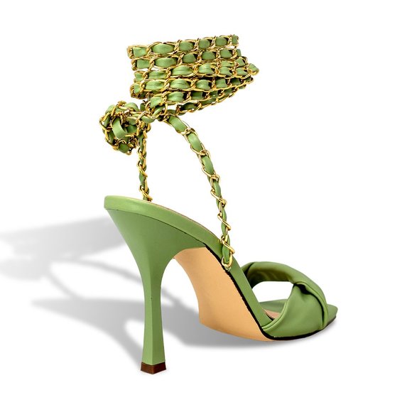 Women's High Heels Destiny Closed Toe Strappy Heels Sexy Rhinestone Ankl… - Picture 3 of 4